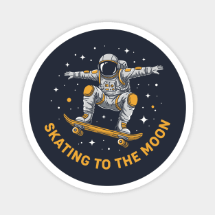Skating To The Moon Astronaut Magnet